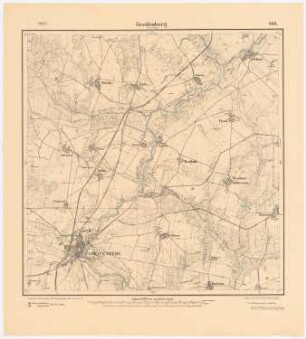Bebauungsplan der Stadterweiterung, Greifenberg: Planungsunterlage Messtischkarte 1890 (1919), Teilblatt 688 (Greifenberg) 1:25000, Maßstabsleiste