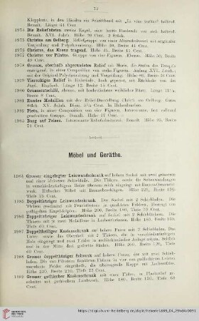 Möbel und Geräthe (Nr. 1984 - 2249)