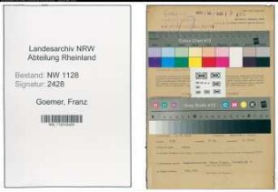 Entnazifizierung Franz Goemer , geb. 05.04.1908 (Polizist)