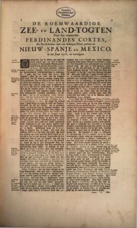 De roem-waardige Zee- en Land-Togten door ... Ferdinandes Cortes gedaan na Nieuw-Spanjo en Mexico