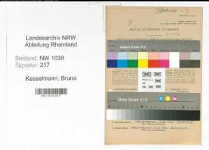 Entnazifizierung Bruno Kesselmann , geb. 26.03.1900 (Bahnbeamter)
