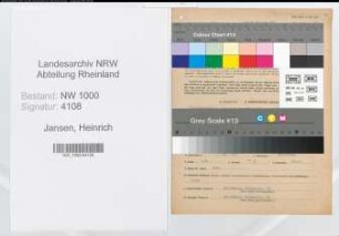 Entnazifizierung Heinrich Jansen, geb. 11.05.1903 (Klempner)
