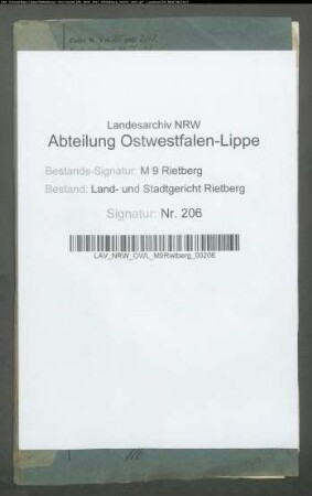 Erblasser: Oestersporkmann, Joseph: Testament