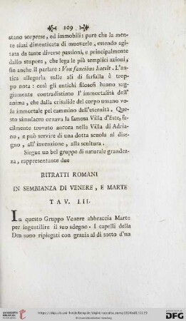Ritratti Romani in Sembianza di Venere, E Marte Tav. LII