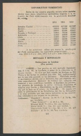 Metales y minerales