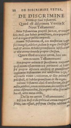 De Discrimine Veteris et Novi Testamenti.