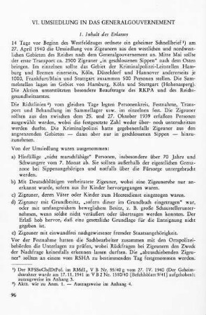 VI. Umsiedlung in das Generalgouvernement