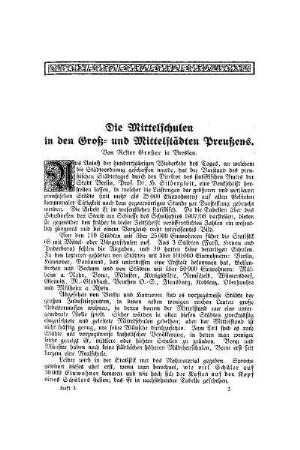 Die Mittelschulen in den Groß- und Mittelschulen Preußens