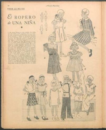 El ropero de una niña [Dibujos] : Para la mujer
