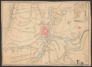 Plan de la ville de Teutschbrod : avec les Environs et le Camp des Autrichiens