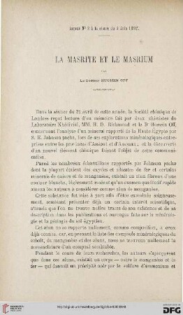 3.Ser. 3.1892: La Masrite et le Masrium