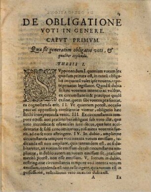 Theses Theologicae De Obligatione Voti