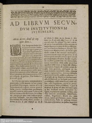 Ad Librum Secundum Institutionum Iustiniani