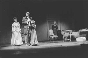 Szenenbilder aus dem Trauerspiel "Miss Sara Sampson" von Gotthold Ephraim Lessing im Theater am Schiffbauerdamm Berlin : Szene mit Max Eckard als Mellefont