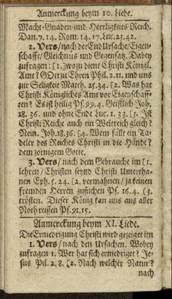Anmerckung beym XI. Liede [-] Anmerckung beym XX. Liede