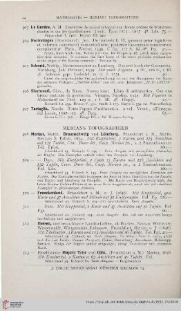 Merians Topographien (Nr. 308 - 325)
