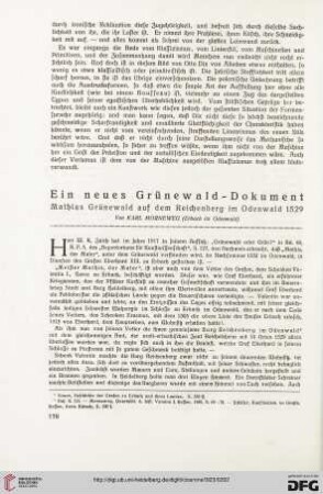 15: Ein neues Grünewald-Dokument : Mathias Grünewald auf dem Reichenberg im Odenwald 1529