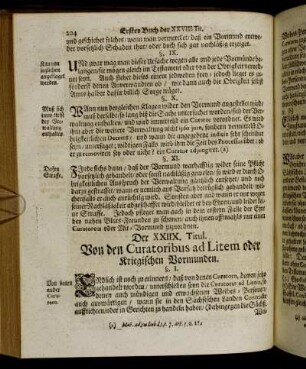 Der XXIIX. Titul. Von den Curatoribus ad Litem oder kriegischen Vormunden.