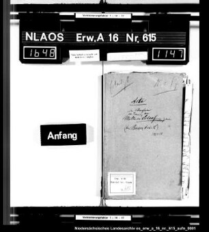 Forderung an den in Konkurs gegangenen und nach Amerika verzogenen Mühlenbesitzer C.B. Schaaf zu Gehrde, Krs. Bersenbrück