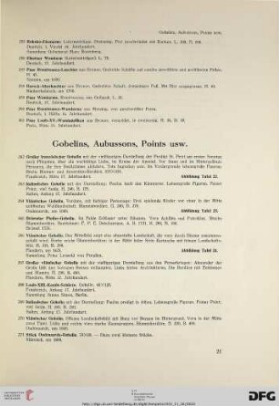 Gobelins, Aubussons, Points usw. (Nr. 262-292)