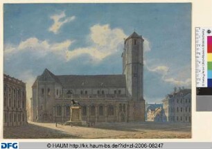 Braunschweiger Dom mit Burgplatz und dem Braunschweiger Löwen