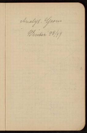Analyt[ische] Geom[etrie], Hannover, 1898 - 1899