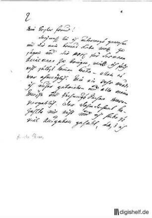 1: Brief von Matthias Leberecht Caspar Gleim an ... von (Kriegsrat) Hagen