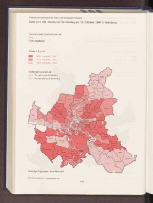 Stimmenanteile (Zweitstimmen) der SPD in den Stadtteilen