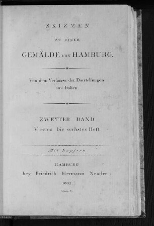 Bd. 2: Skizzen zu einem Gemälde von Hamburg