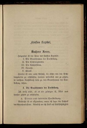 Fünftes Kapitel. Äußere Form.