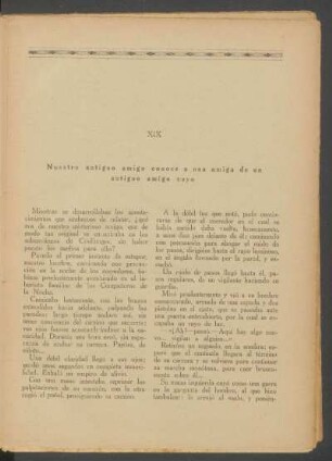 XIX - Nuestro antiguo amigo conoce a una amiga de un antiguo amigo suyo
