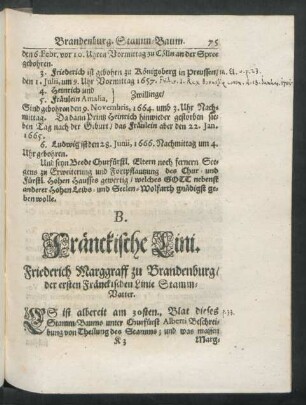 B. Fränckische Lini.