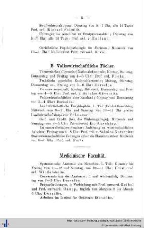 Medicinische Facultät.