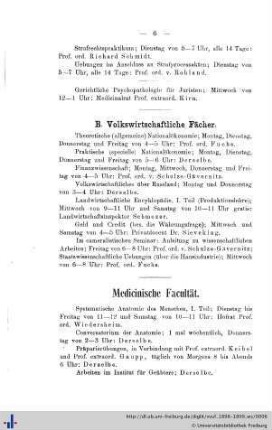 Medicinische Facultät.