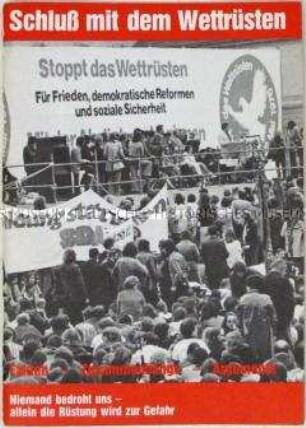 Broschüre der Deutschen Friedens-Union zum internationalen Wettrüsten - Sachkonvolut