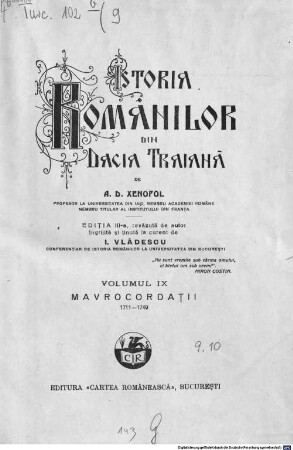 Istoria românilor din Dacia Traiană, 9. Mavrocordaţii : 1711 - 1749