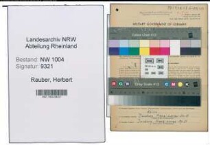Entnazifizierung Herbert Rauber , geb. 14.06.1922 (Kaufm.Angestellter)