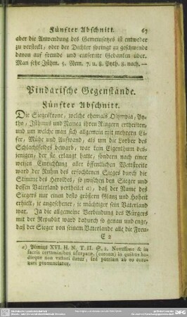 Pindarische Gegenstände. Fünfter Abschnitt