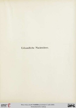 Urkundliche Nachrichten
