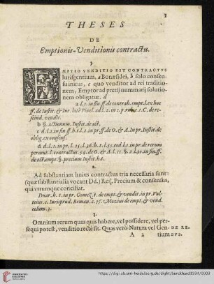 Theses De Emptionis - Venditionis contractu
