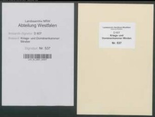 Amt Hausberge - Vogtei Gohfeld - Bauerschaft Melbergen: Unterlagen der Revisionskommission