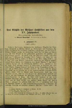 Drei Bischöfe des Meißner Hochstiftes aus dem XV. Jahrhundert : chronologische Lebensbilder