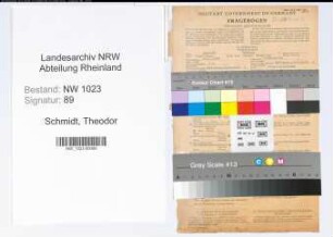 Entnazifizierung Theodor Schmidt , geb. 20.09.1889 (Kriminalbeamter)
