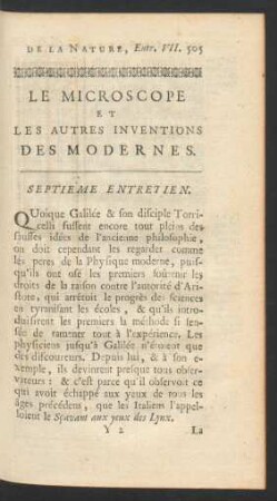 Septieme entretien. Le microscope et les autres inventions [...]