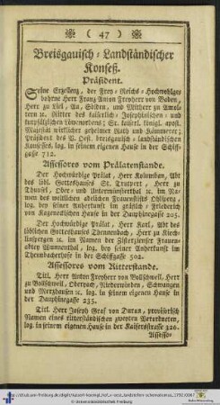 Breisgauisch-Landständischer Konseß.