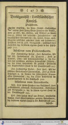 Breisgauisch-Landständischer Konseß.