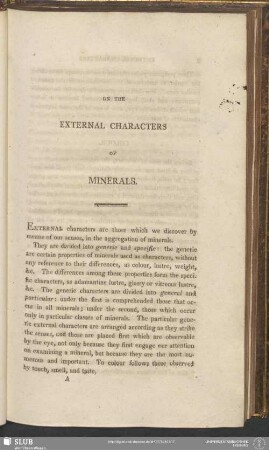 On The External Characters Of Minerals