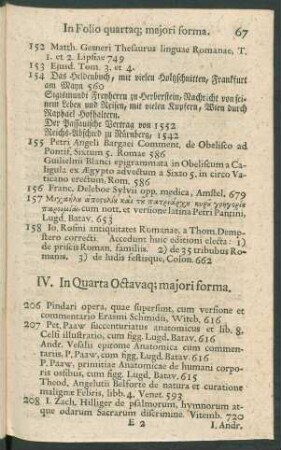 IV. In Quarta Octavaque majori forma