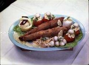 Fischgericht mit Beilagen