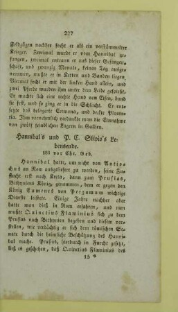 Hannibal's und P. C. Skipio's Lebensende. 183 vor Chr. Geb